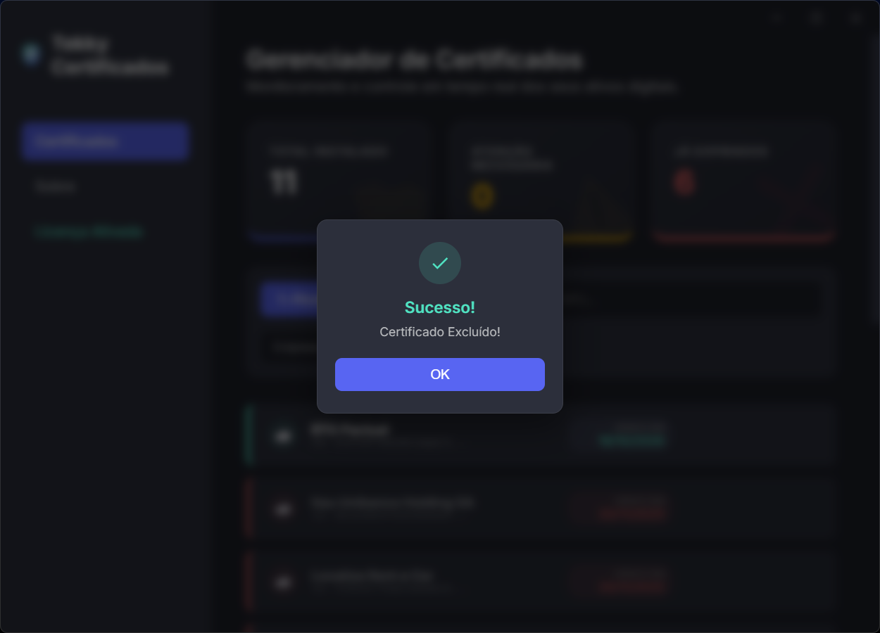 Exclusão de Certificado